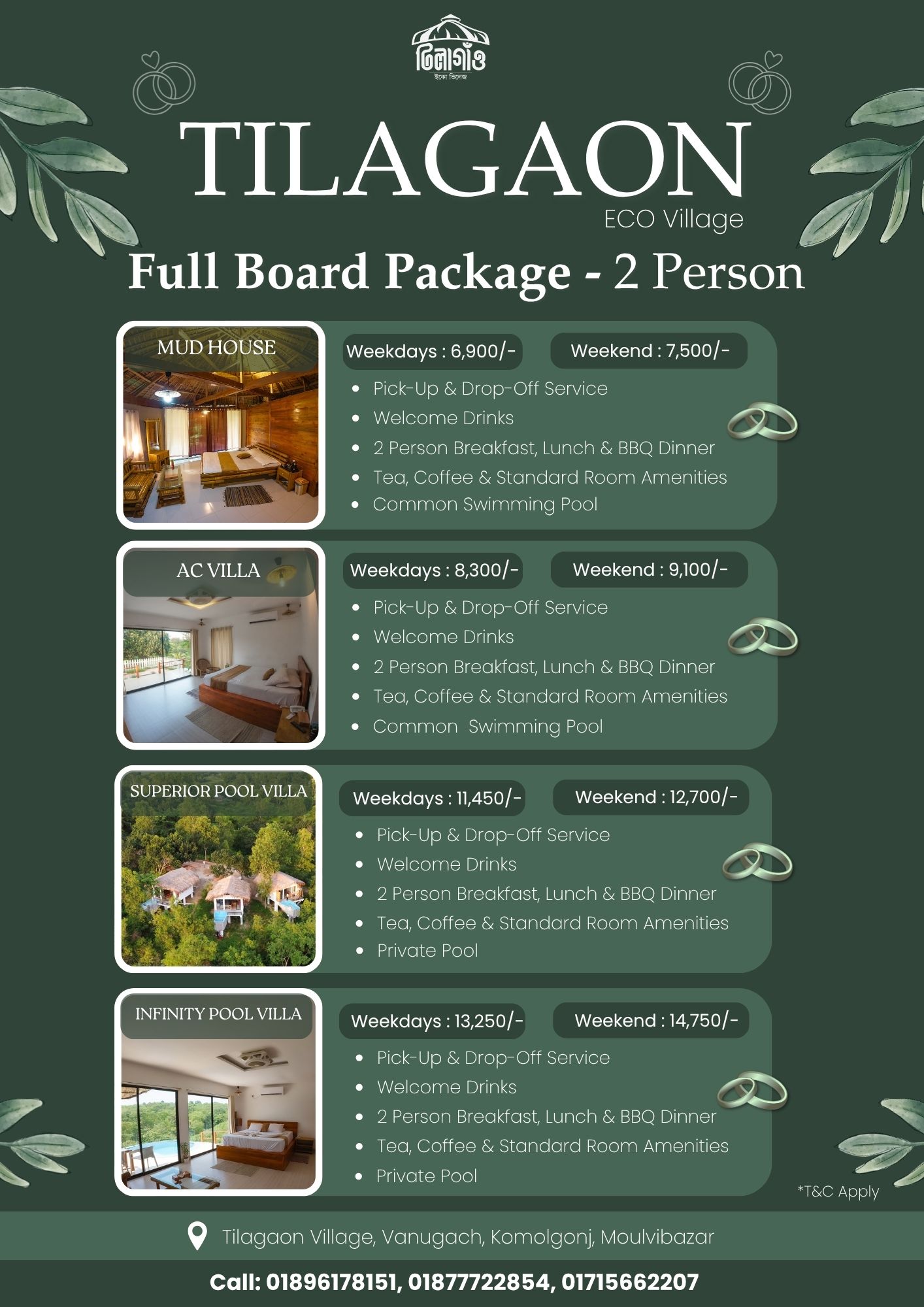 Full Board Package - 2 Persons